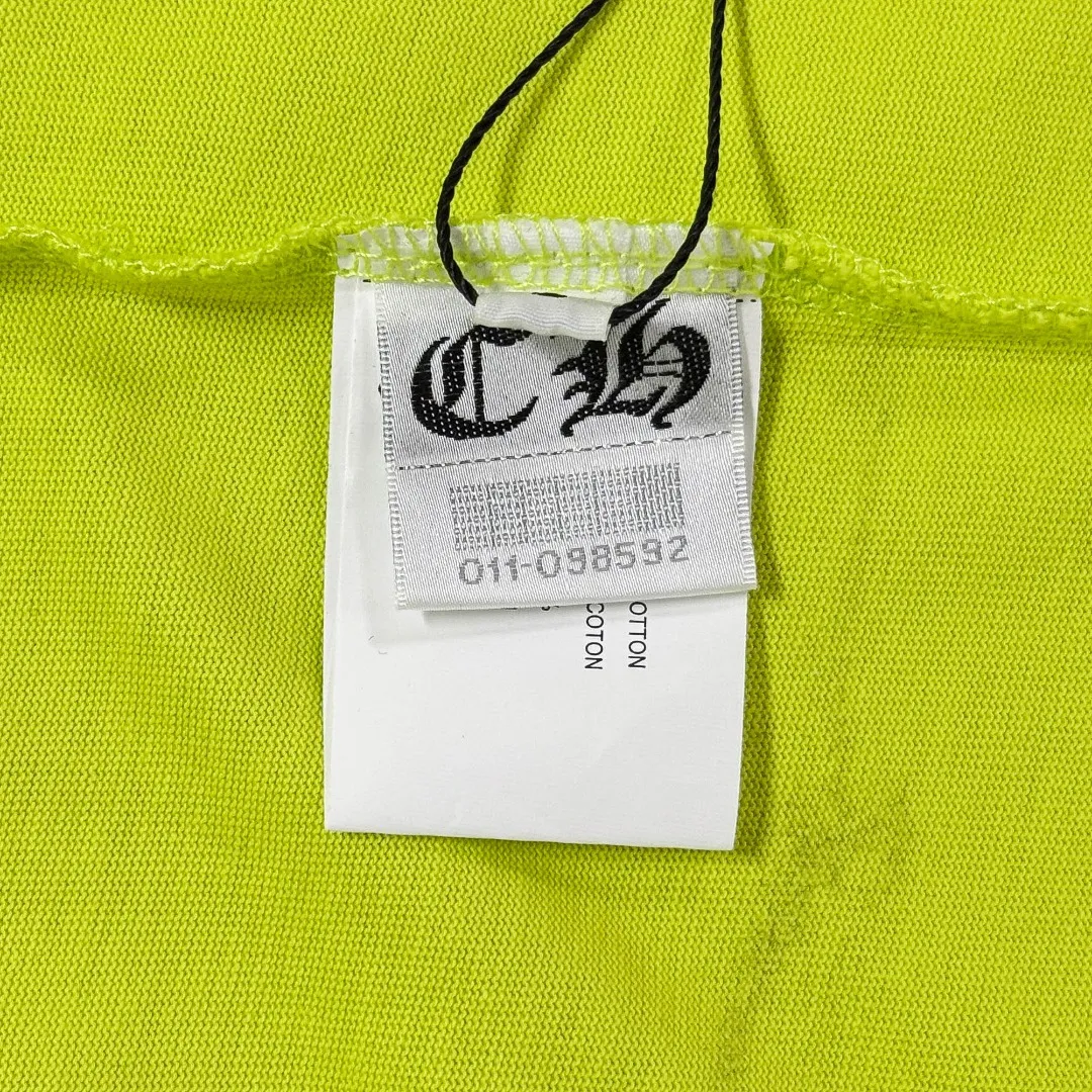 P180 Chrome Hearts 25 high version fabrics made of 300g high-density cotton, no deformation, no shrinkage, complete with three labels, same style for men and women, process: sleeve embroidery + digital printing, color: white, black, fluorescent green, SIZE: S-XL